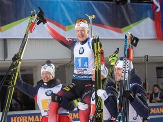 Норвежские биатлонисты выиграли эстафету на этапе КМ в Хохфильцене; украинцы – одиннадцатые. Фото Evgeny Tumashov/biathlonworld.com