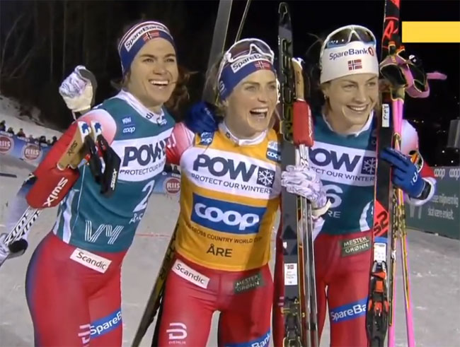 Тереза Йохауг выиграла  спринт в гору свободным стилем на «Ски Туре»