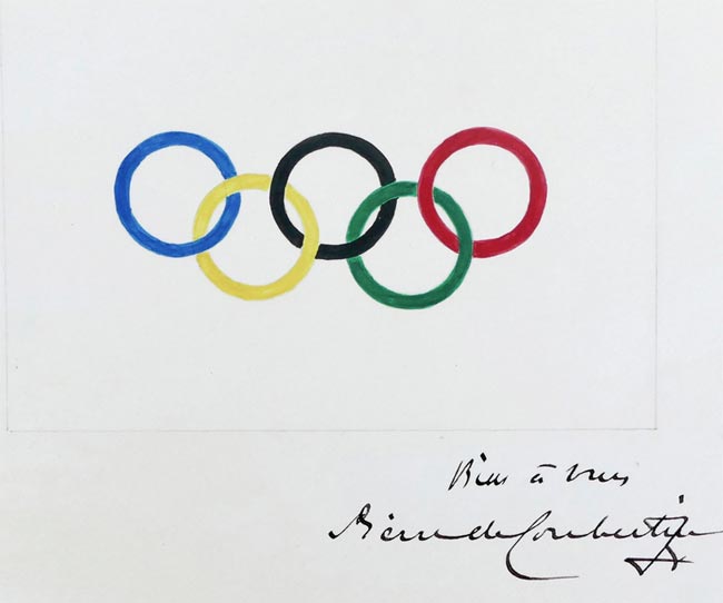 Оригинал рисунка олимпийских колец Пьера де Кубертена будет выставлен на аукционе