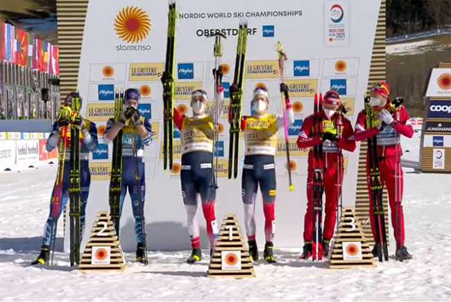 Норвежские лыжники выиграли  командный спринт на чемпионате мира в Оберстдорфе (+Видео)