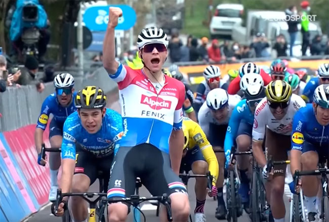 Голландец ван дер Пёль победил на третьем этапе велогонки «Тиррено – Адриатико»