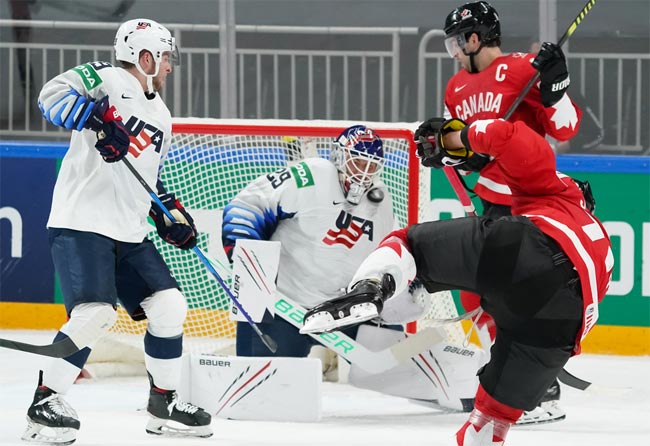 Хоккей. ЧМ-2021.  США разгромили Канаду, Казахстан по булли там обыграл Финляндию, Швеция, проиграла Беларуси и другие результаты