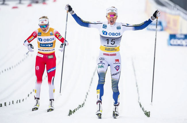 Шведская лыжница Фрида Карлссон победила в королевском марафоне в Хольменколлене