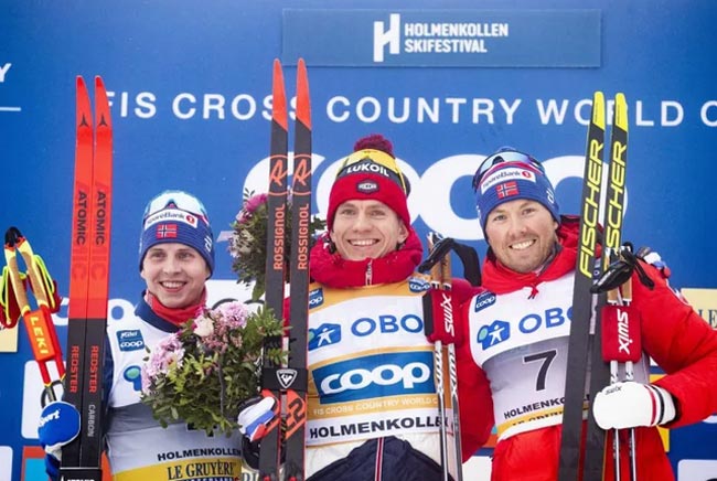 Российский лыжник Большунов выиграл королевский марафон на этапе Кубка мира в Хольменколлене
