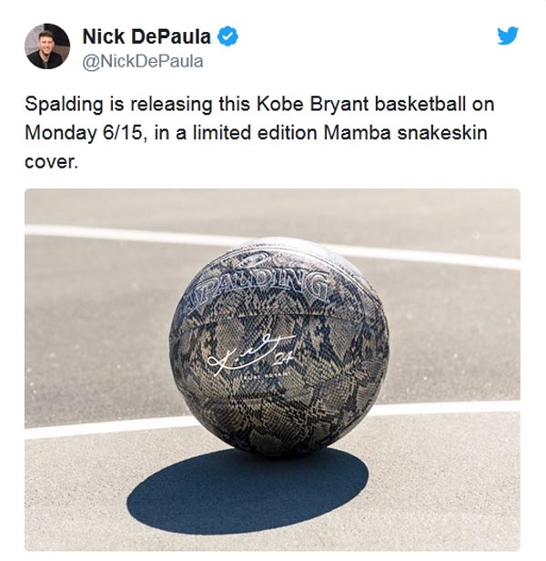 Производитель показал, как будет выглядеть баскетбольный мяч, посвящённый Коби Брайанту