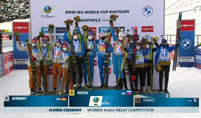 Украинские биатлонистки в зачете эстафет Кубка мира опустились на 8-е место.