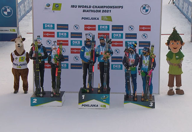 Французские биатлонисты чемпионы мира в сингл-миксте; украинцы – четвертые