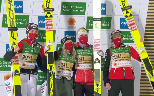 Женская сборная Австрии по прыжкам на лыжах с трамплина – чемпион мира в командном турнире