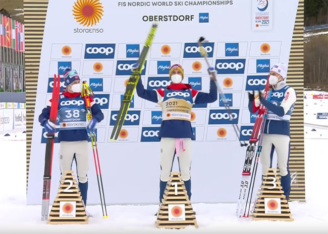 Норвежcкие лыжники заняли весь пьедестал в «разделке» на ЧМ;  Перехода – 78-й (+Видео)