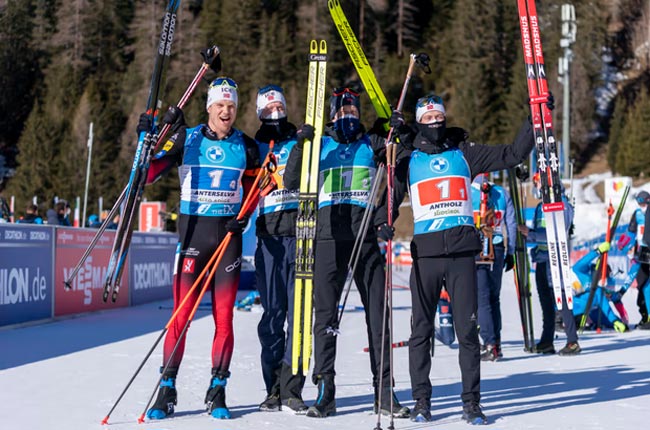 Норвежские биатлонисты выиграли эстафету на седьмом этапе Кубка мира; украинцы – шестые