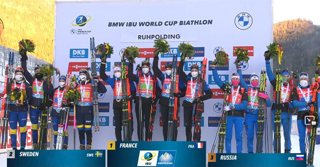 Французские биатлонистки выиграли эстафету на шестом этапе Кубка мира; украинки - девятые