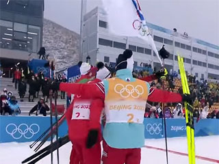Олимпиада 2022. Лыжники ОКР выиграли золото в эстафете 4х10 км (+Видео)