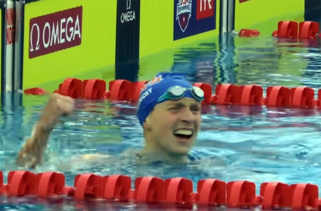 Дев'ятиразова олімпійська чемпіонка з плавання Ледекі побила власний світовий рекорд